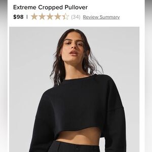 ALO Yoga Black Extreme Cropped Pullover